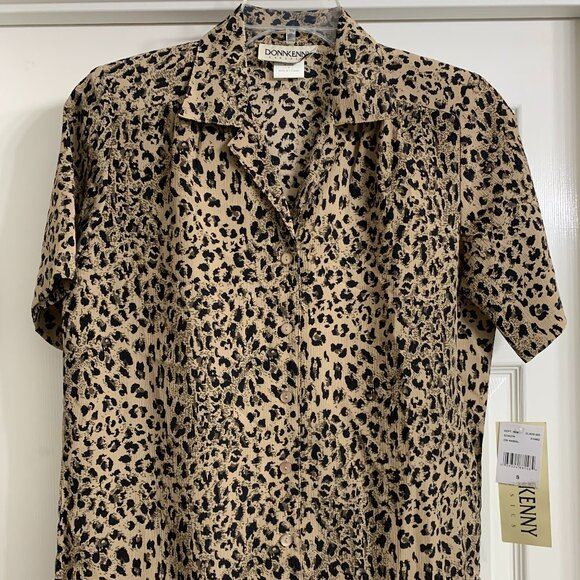 Donnkenny Tops Donnkenny Classics Womens Tanblack Cheetah Print